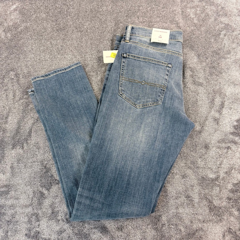Lucky Brand 110 Slim Jeans Mens 32x32 Blue Advanced Stretch Coolmax NWT $99
